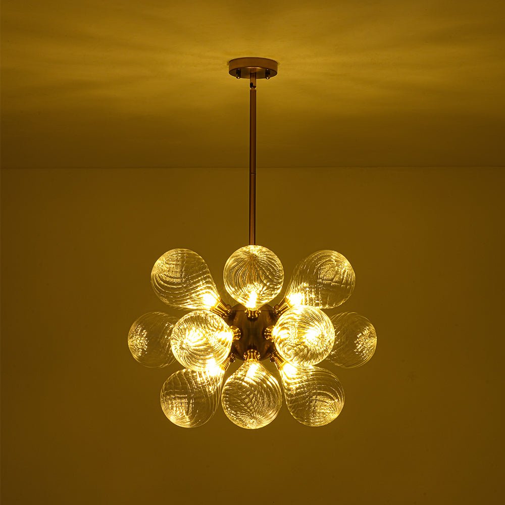 Freyza | Waegnuvyx Cluster Ribbed Glass Chandelier – Dining Room Living Room