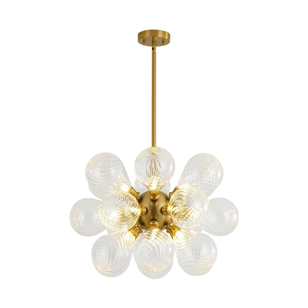 Freyza | Waegnuvyx Cluster Ribbed Glass Chandelier – Dining Room Living Room
