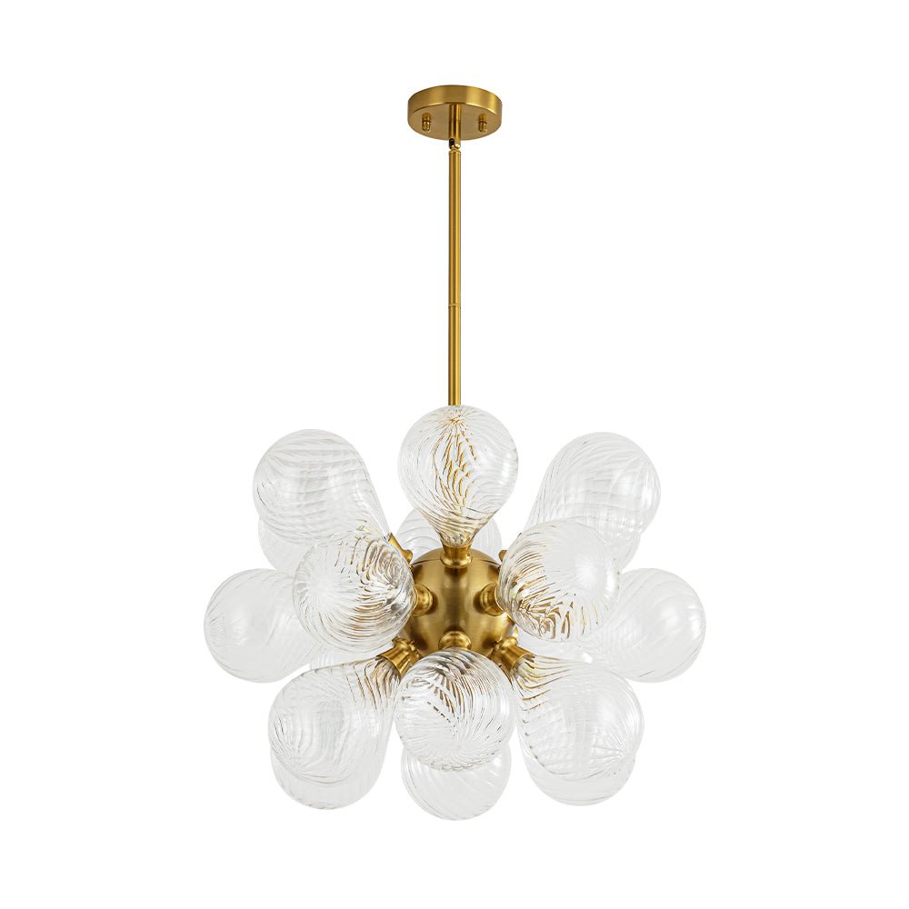 Freyza | Waegnuvyx Cluster Ribbed Glass Chandelier – Dining Room Living Room