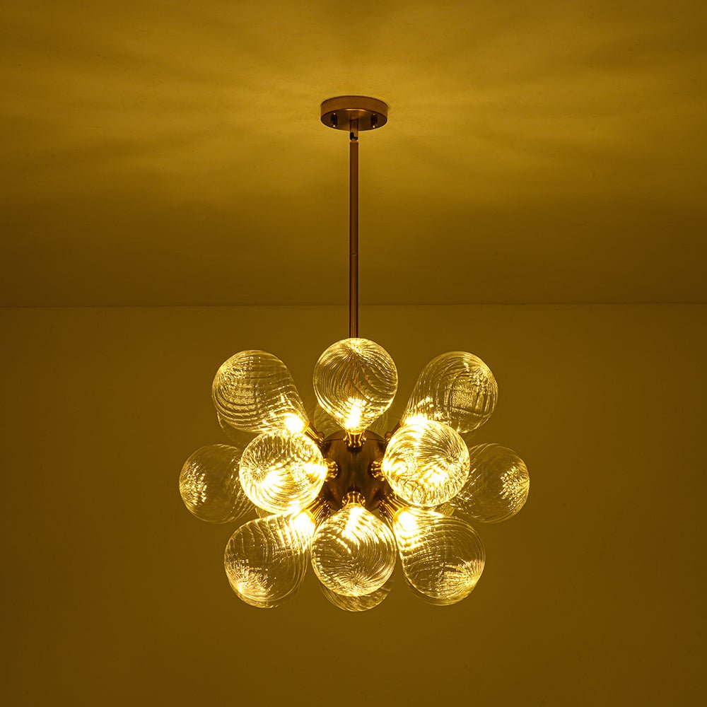 Freyza | Waegnuvyx Cluster Ribbed Glass Chandelier – Dining Room Living Room