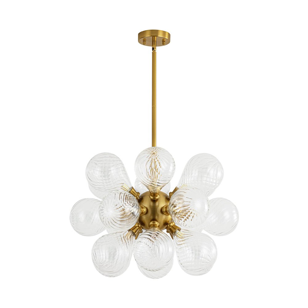 Freyza | Waegnuvyx Cluster Ribbed Glass Chandelier – Dining Room Living Room