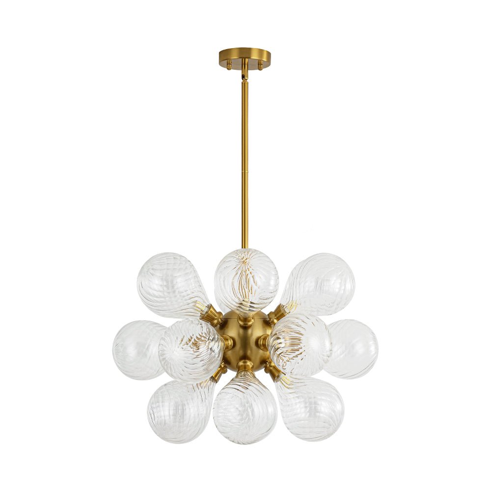 Freyza | Waegnuvyx Cluster Ribbed Glass Chandelier – Dining Room Living Room