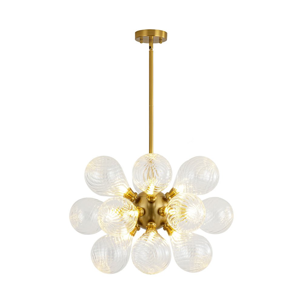 Freyza | Waegnuvyx Cluster Ribbed Glass Chandelier – Dining Room Living Room