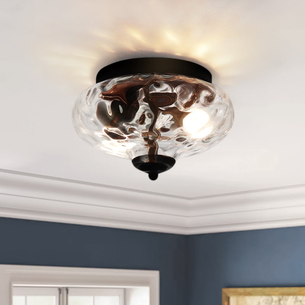Freyza | Vesila Industrial Glass Glass Ceiling Light – Industrial Bedroom Living Room