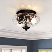 Freyza | Vesila Industrial Glass Glass Ceiling Light – Industrial Bedroom Living Room