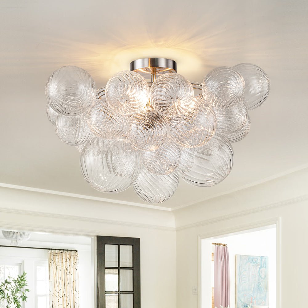 Freyza | Brillia Modern Glass Glass Chandelier – Modern Dining Room Living Room