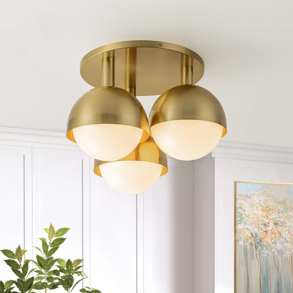 Freyza | Pustur Minimalist Opal Glass Opal Ceiling Light – Minimalist Bedroom Living Room