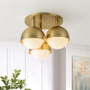 Freyza | Pustur Minimalist Opal Glass Opal Ceiling Light – Minimalist Bedroom Living Room