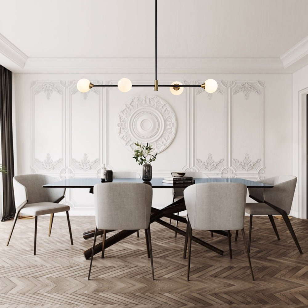 Freyza | Xenuli minimalistischer Opalglas-Kronleuchter – minimalistisches Esszimmer, Wohnzimmer