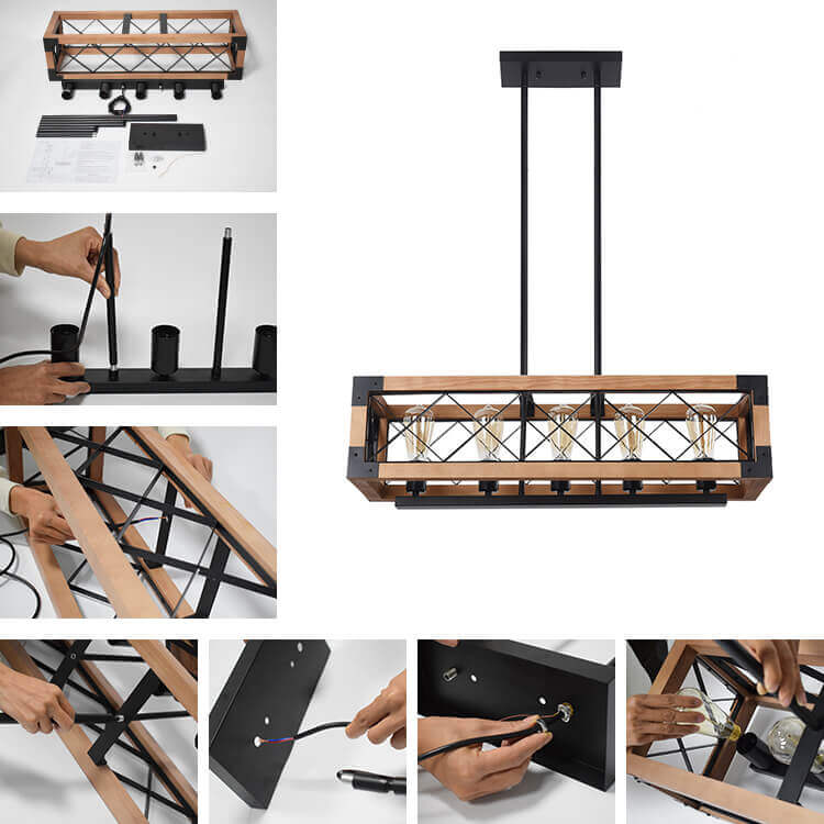 Freyza | Astora moderner Holz-Holzkronleuchter – modernes Esszimmer, Wohnzimmer