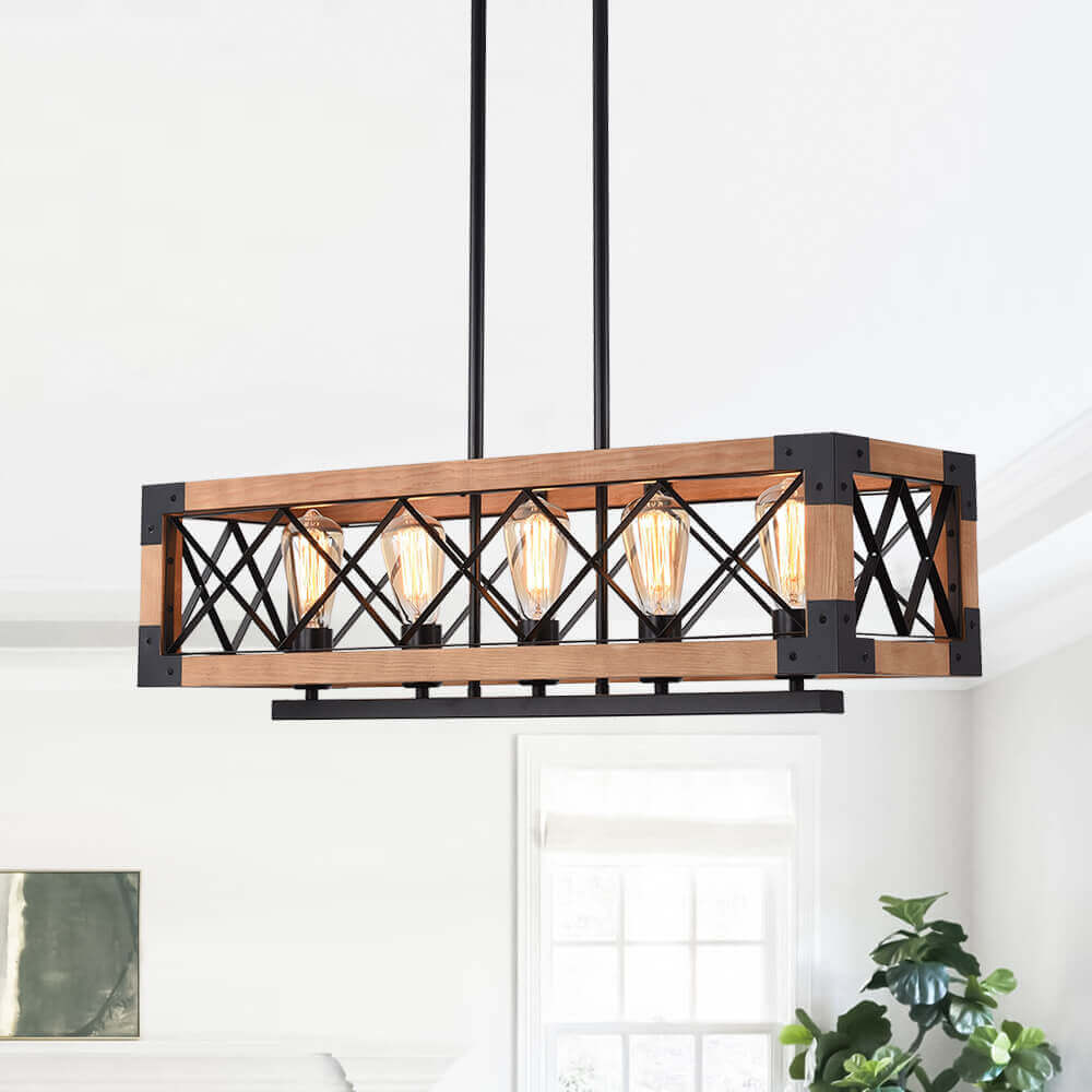 Freyza | Astora moderner Holz-Holzkronleuchter – modernes Esszimmer, Wohnzimmer