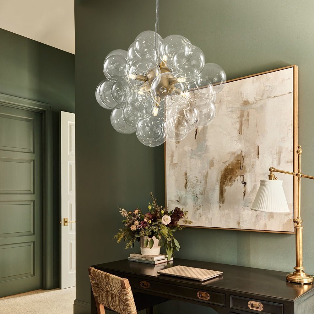 Freyza | Fljotun Glass Sphere Glass Chandelier – Dining Room Living Room