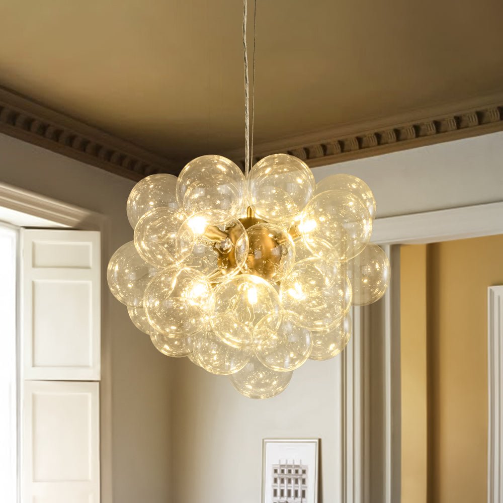 Freyza | Fljotun Glass Sphere Glass Chandelier – Dining Room Living Room