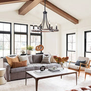 Freyza | Dvalir Farmhouse Wagon Chandelier – Farmhouse Dining Room Living Room