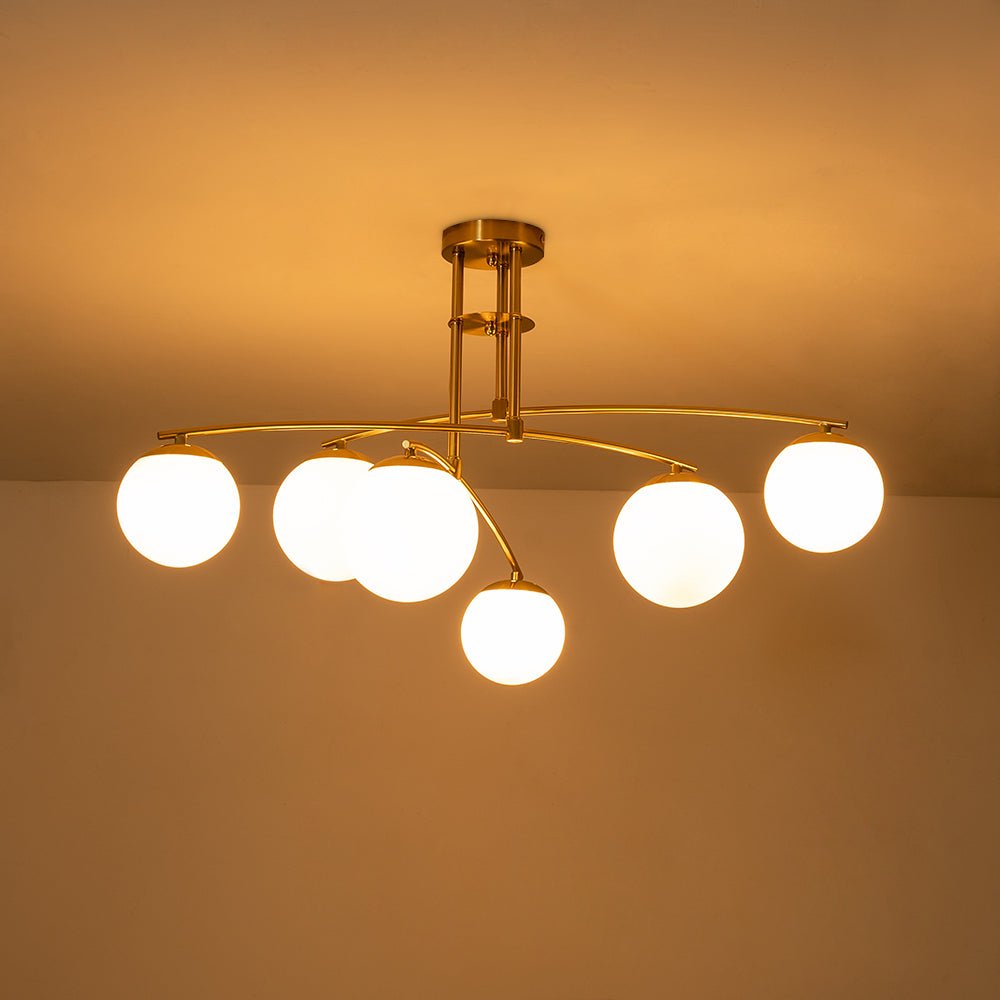 Freyza | Sifuvix Milchglas-Kugelleuchter – Esszimmer Wohnzimmer