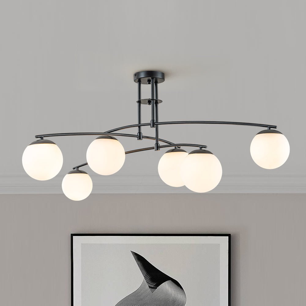 Freyza | Sifuvix Milchglas-Kugelleuchter – Esszimmer Wohnzimmer