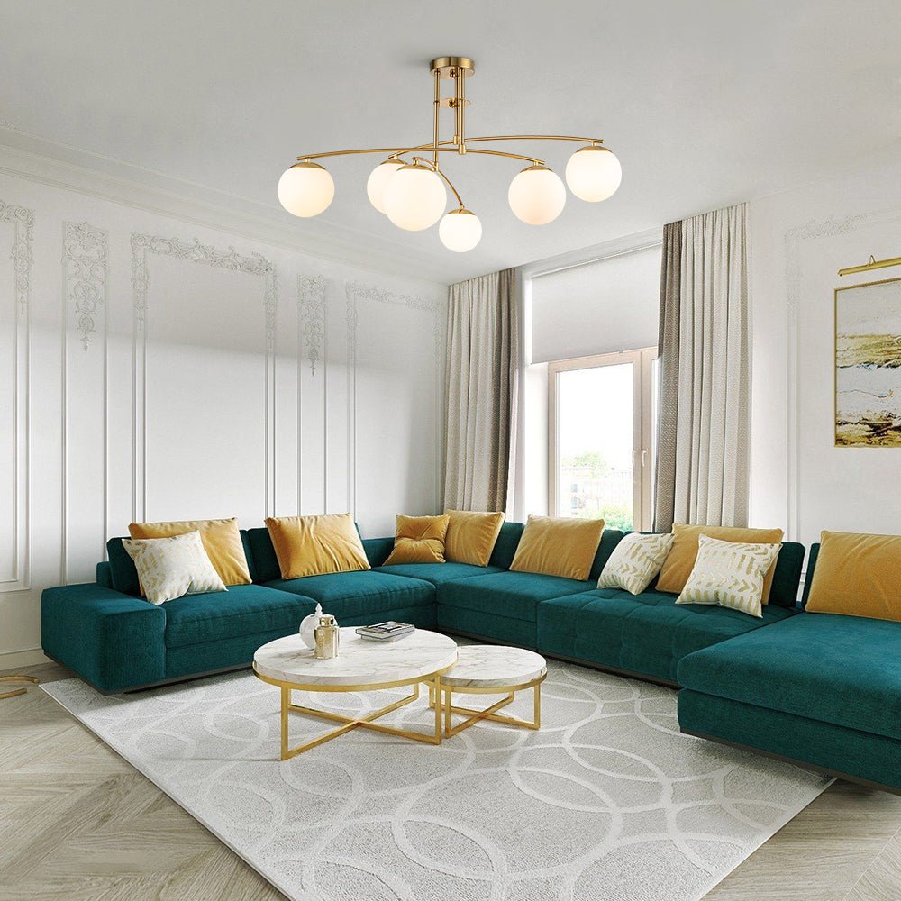 Freyza | Sifuvix Milchglas-Kugelleuchter – Esszimmer Wohnzimmer