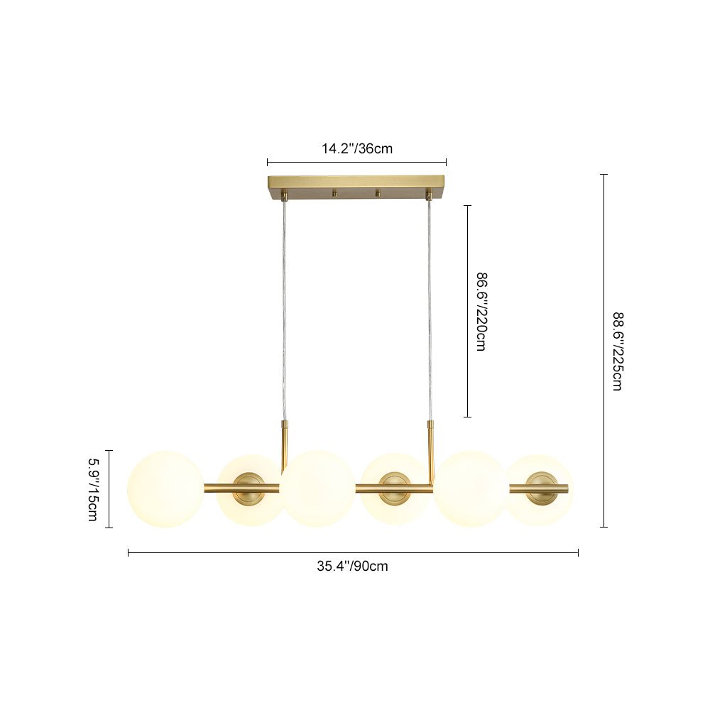 Freyza | Fljotulix Linear Opal Glass Opal Chandelier – Dining Room Living Room