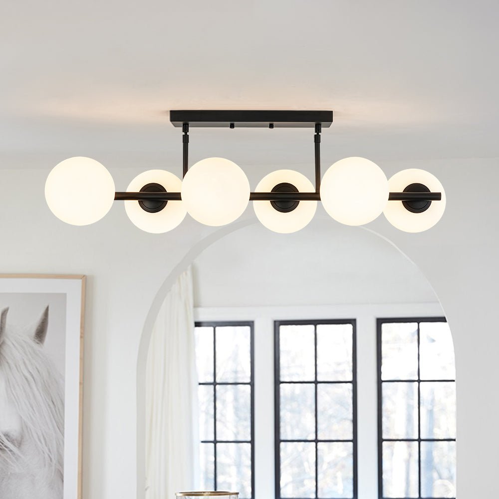 Freyza | Fljotulix Linear Opal Glass Opal Chandelier – Dining Room Living Room