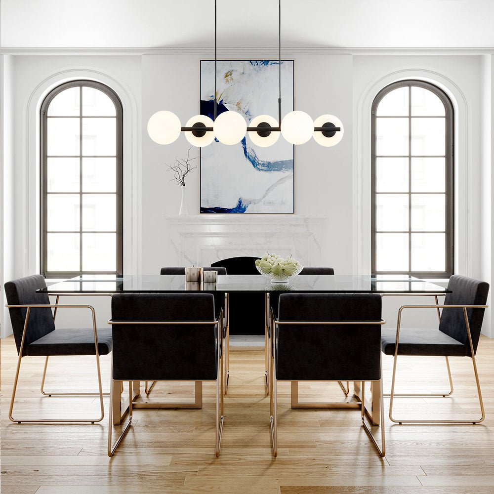 Freyza | Fljotulix Linear Opal Glass Opal Chandelier – Dining Room Living Room