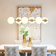 Freyza | Fljotulix Linear Opal Glass Opal Chandelier – Dining Room Living Room