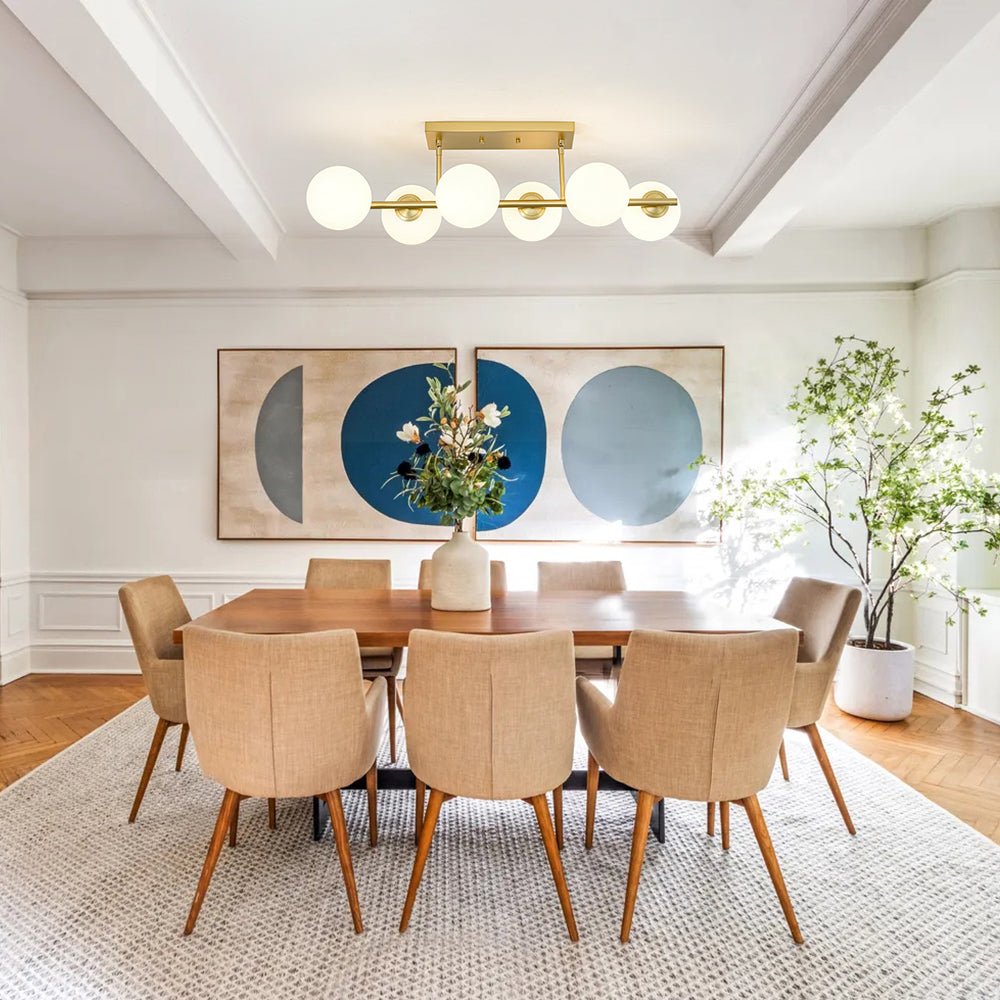 Freyza | Fljotulix Linear Opal Glass Opal Chandelier – Dining Room Living Room