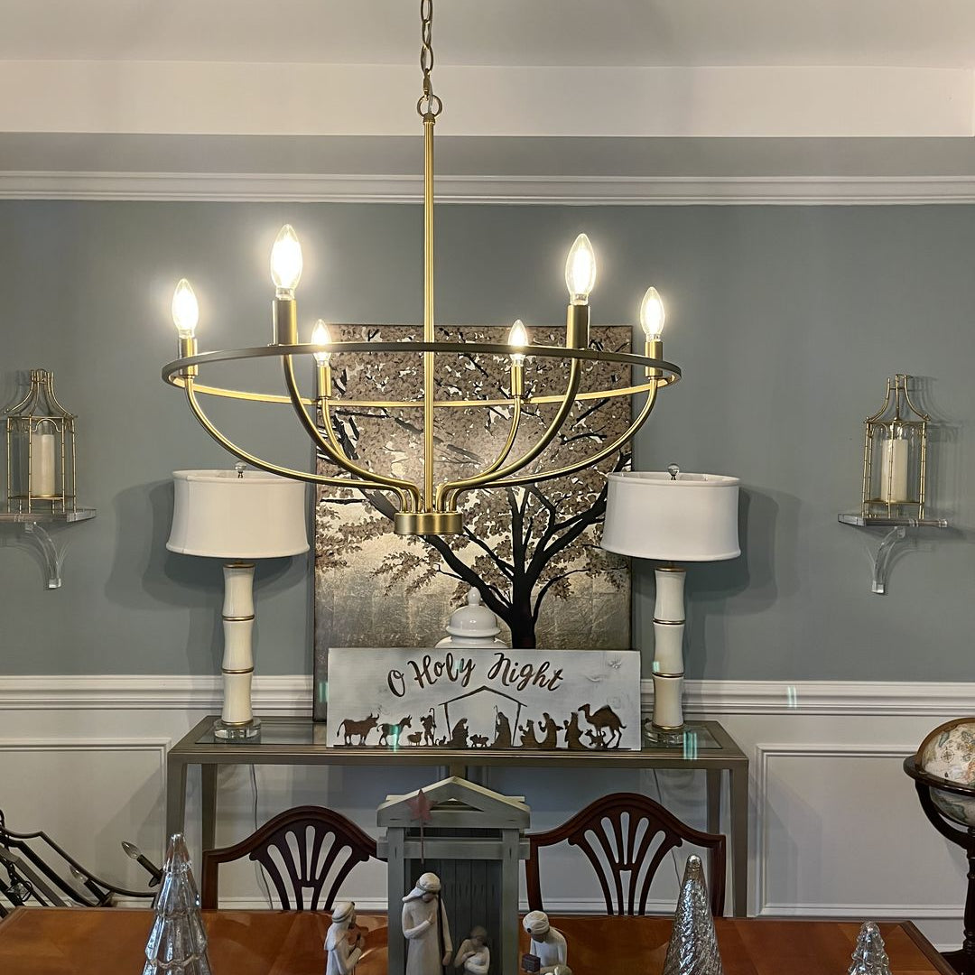 Freyza | Alving Industrial Candle Chandelier – Industrial Dining Room Living Room