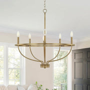 Freyza | Alving Industrial Candle Chandelier – Industrial Dining Room Living Room