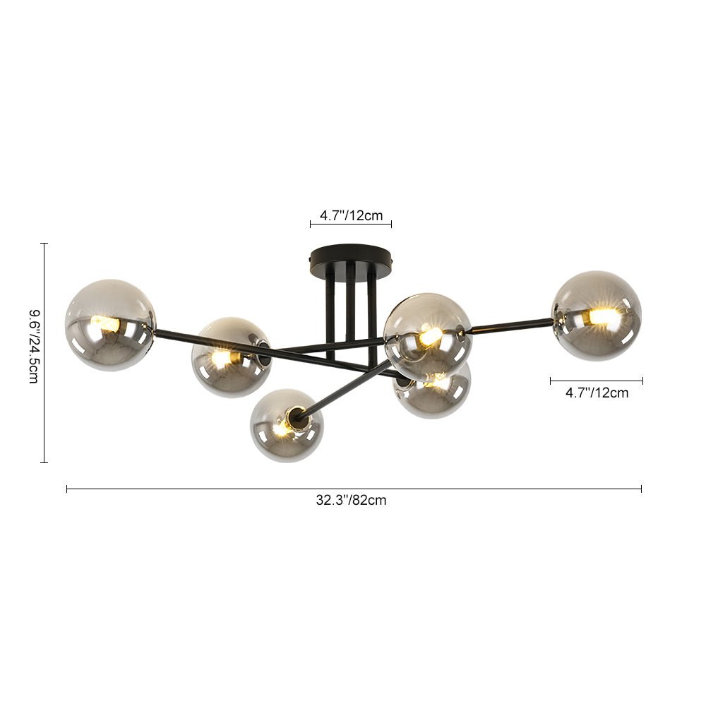 Freyza | Xenuvium Globe Linear Glass Ceiling Light – Bedroom Living Room