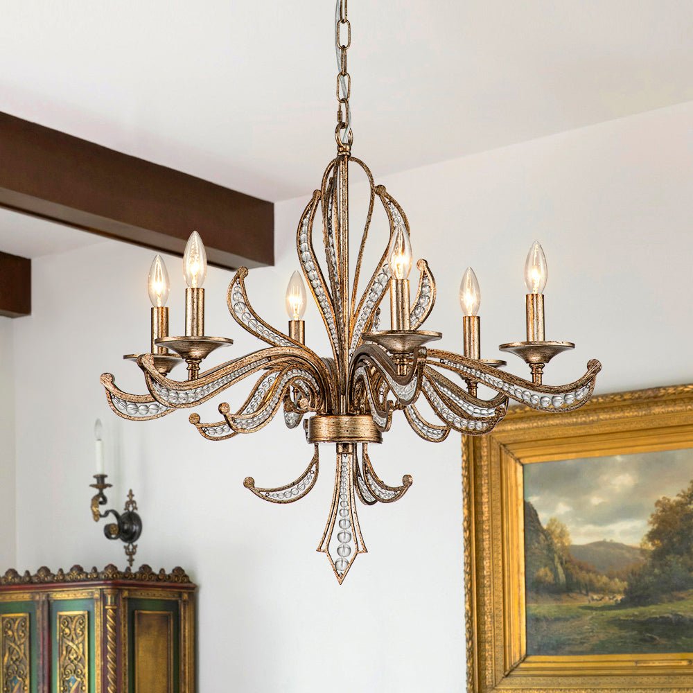 Freyza | Ossian Vintage Candle Chandelier – Vintage Dining Room Living Room