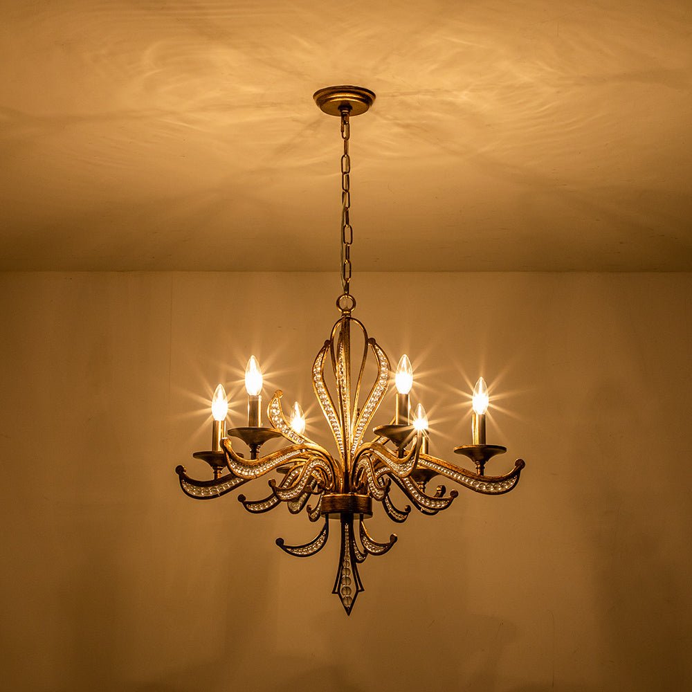 Freyza | Ossian Vintage Candle Chandelier – Vintage Dining Room Living Room