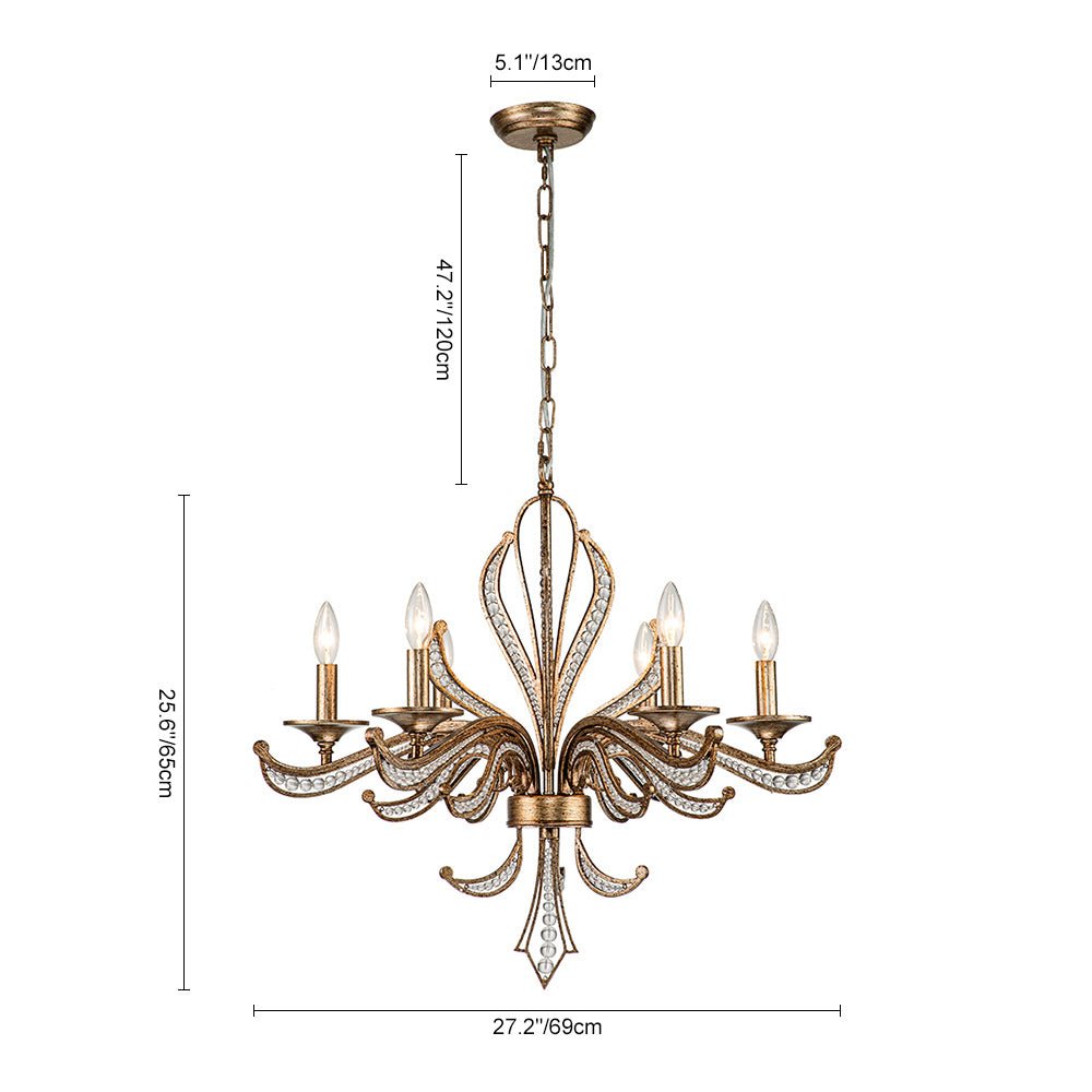 Freyza | Ossian Vintage Candle Chandelier – Vintage Dining Room Living Room