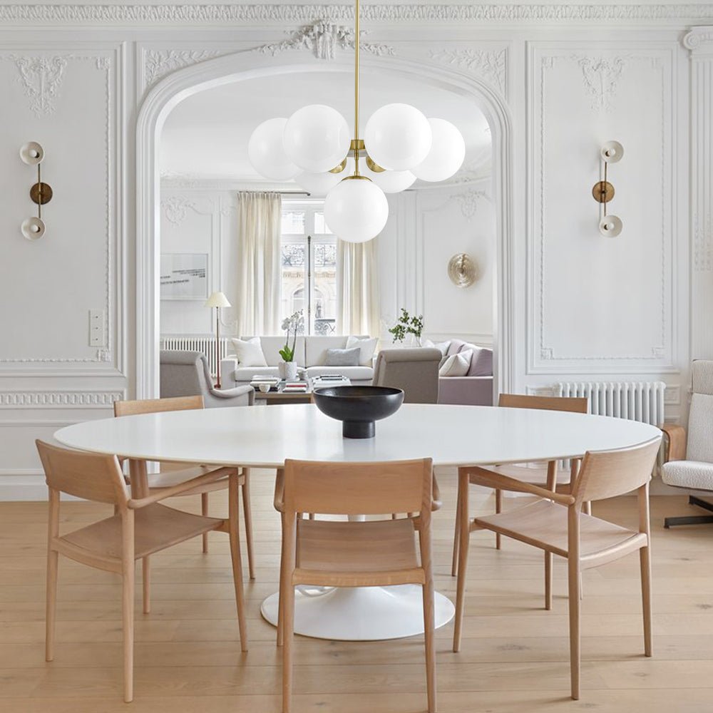 Freyza | Silfur Modern Sputnik Glass Opal Chandelier – Modern Dining Room Living Room