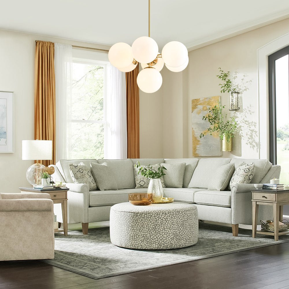 Freyza | Silfur Modern Sputnik Glass Opal Chandelier – Modern Dining Room Living Room