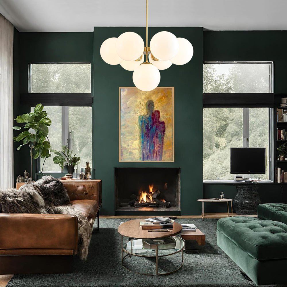 Freyza | Silfur Modern Sputnik Glass Opal Chandelier – Modern Dining Room Living Room