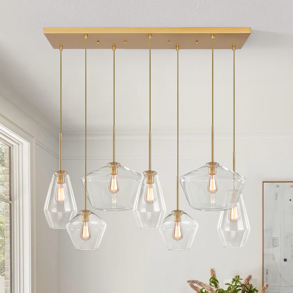 Freyza | Loriva Moderner Kronleuchter aus Glas – Modernes Esszimmer, Wohnzimmer