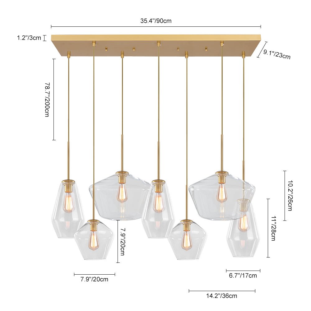 Freyza | Loriva Moderner Kronleuchter aus Glas – Modernes Esszimmer, Wohnzimmer