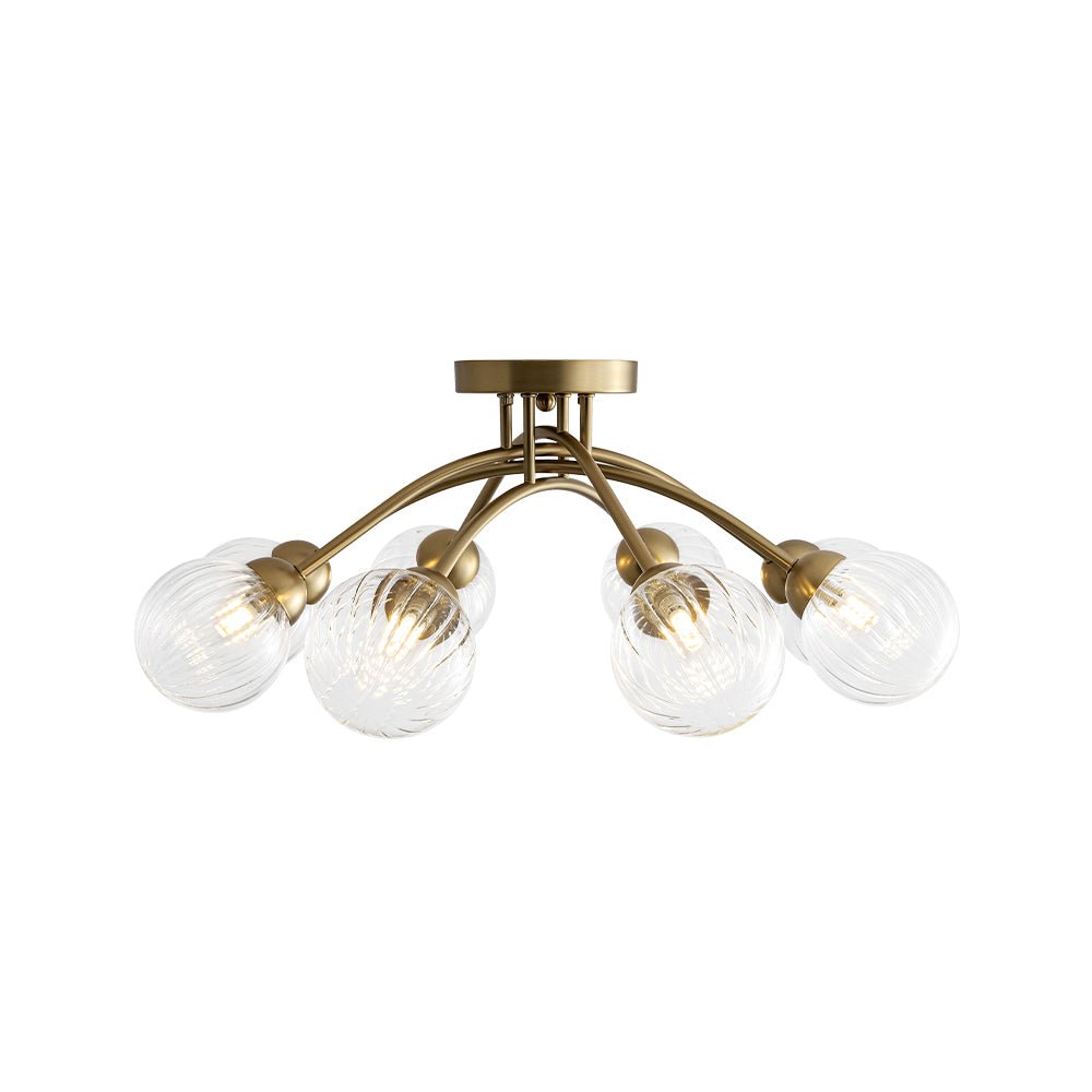Freyza | Yrvuvyx Ribbed Bubble Glass Ceiling Light – Bedroom Living Room