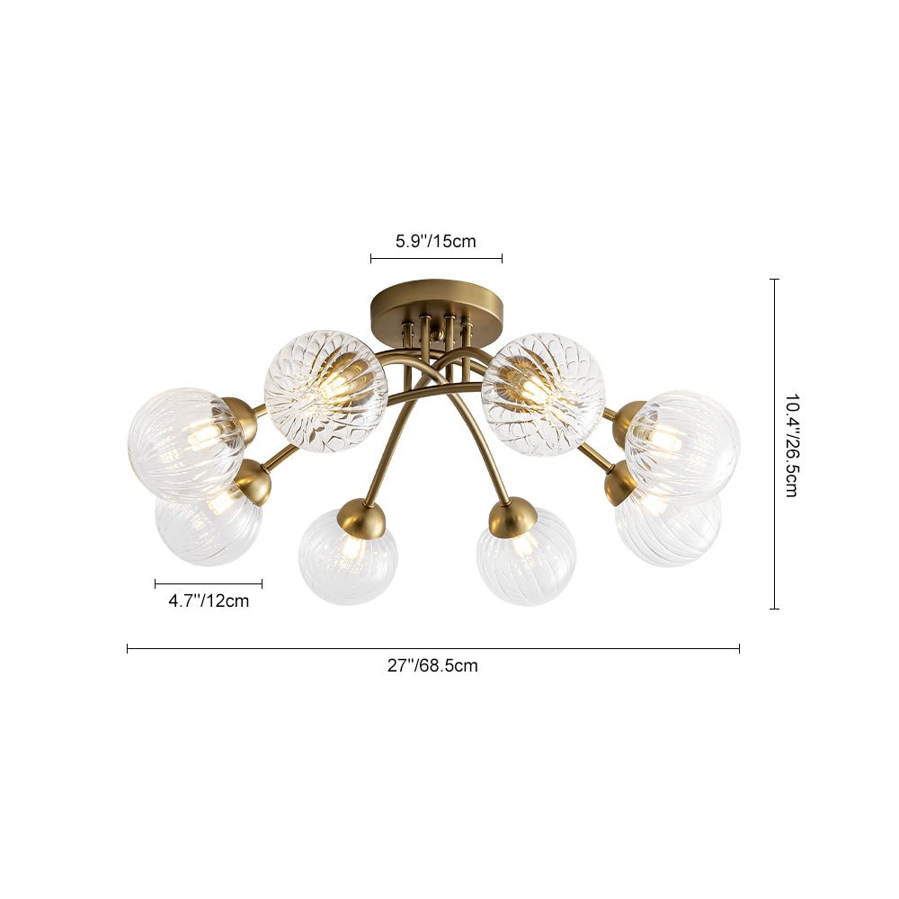 Freyza | Yrvuvyx Ribbed Bubble Glass Ceiling Light – Bedroom Living Room