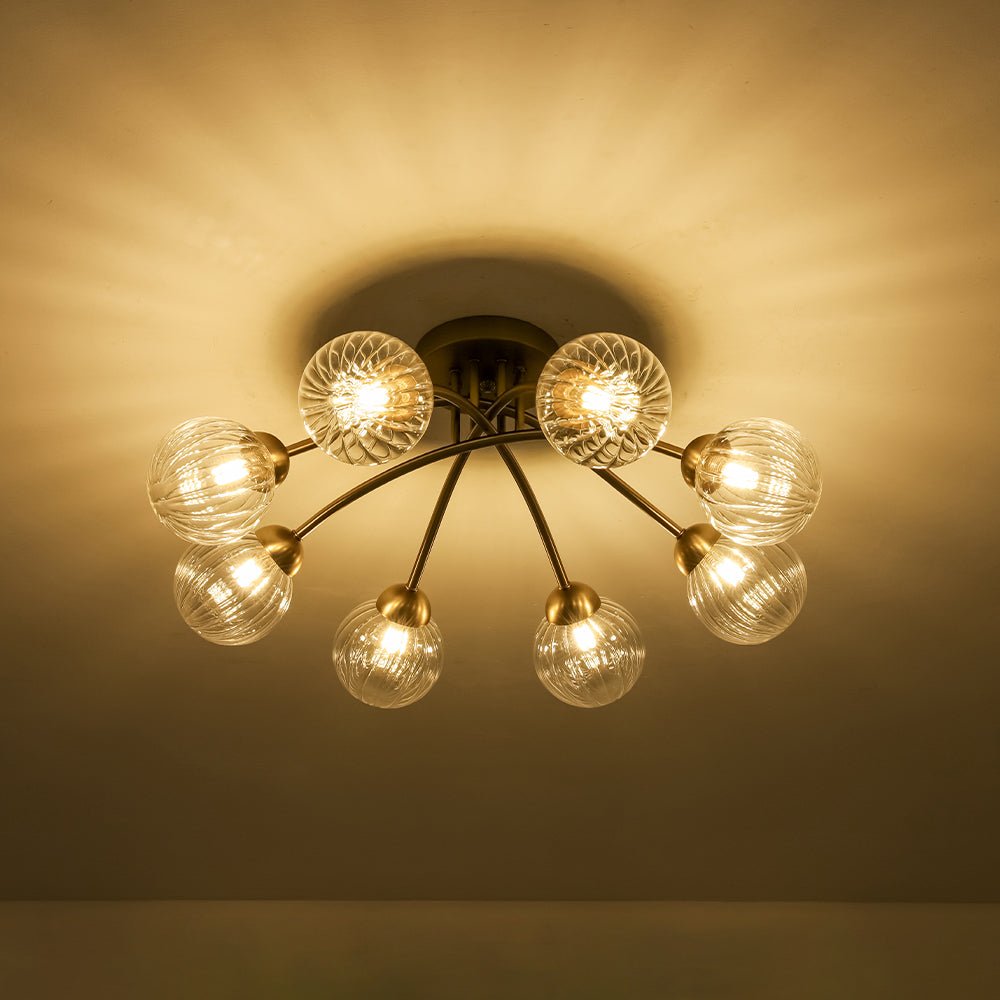 Freyza | Yrvuvyx Ribbed Bubble Glass Ceiling Light – Bedroom Living Room