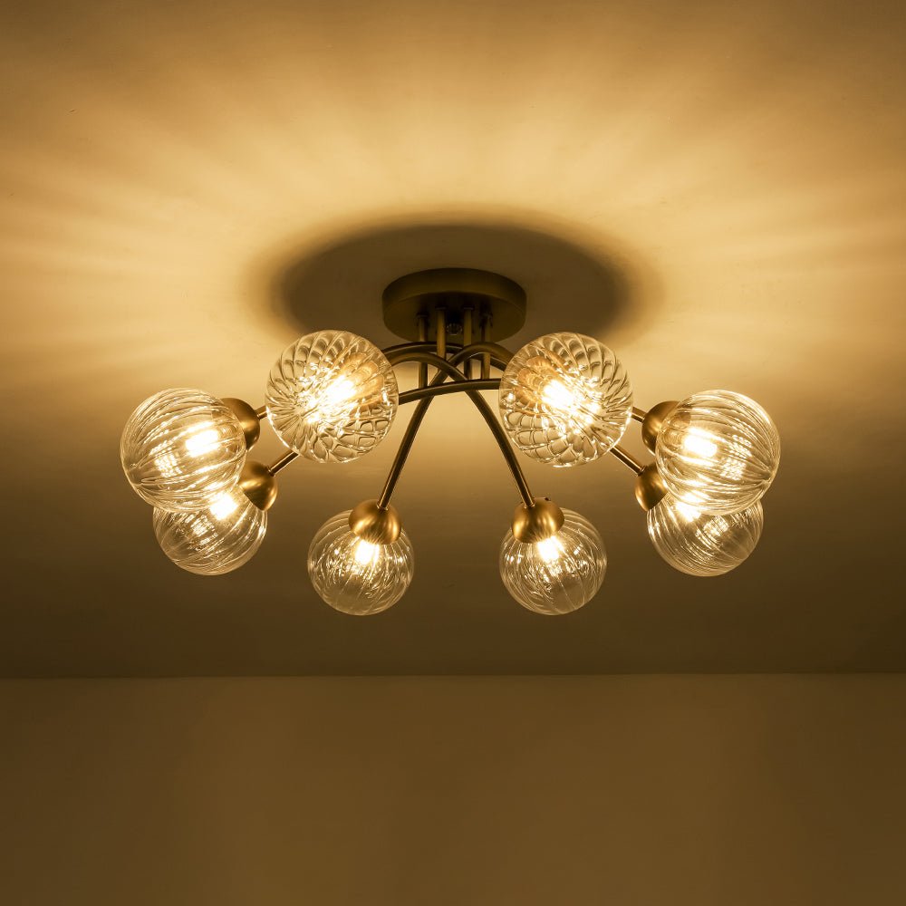 Freyza | Yrvuvyx Ribbed Bubble Glass Ceiling Light – Bedroom Living Room