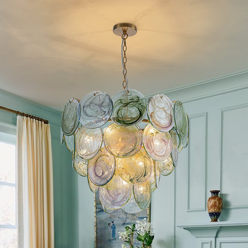Freyza | Gloruli Art Deco Glass Chandelier – Art Deco Dining Room Living Room