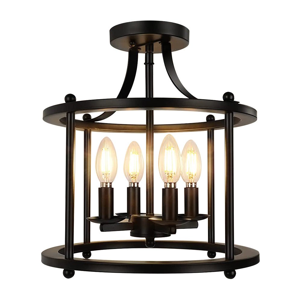 Freyza | Plotunix Industrial Semi Ceiling Light – Industrial Bedroom Living Room