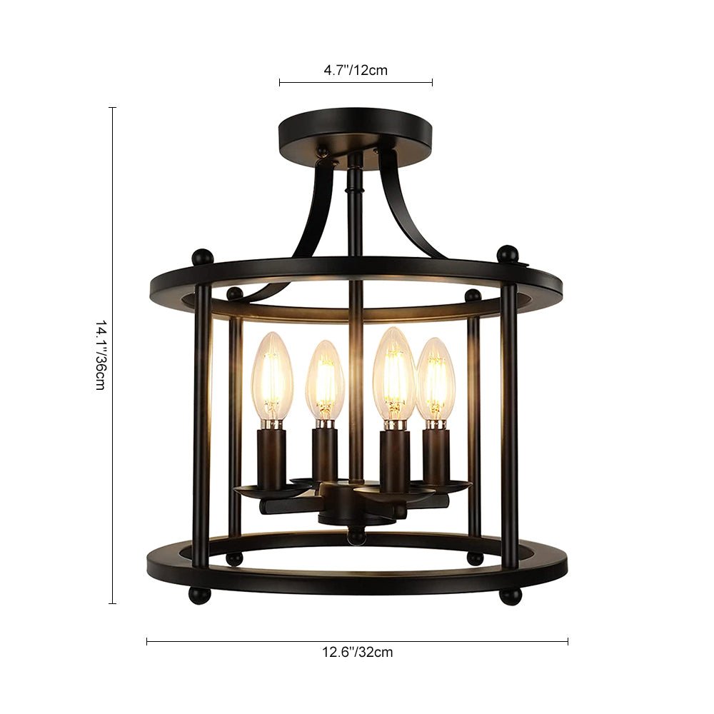 Freyza | Plotunix Industrial Semi Ceiling Light – Industrial Bedroom Living Room