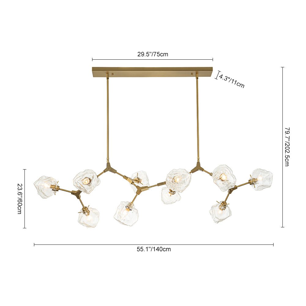 Freyza | Ostunix Branch Frozen Glass Chandelier – Dining Room Living Room
