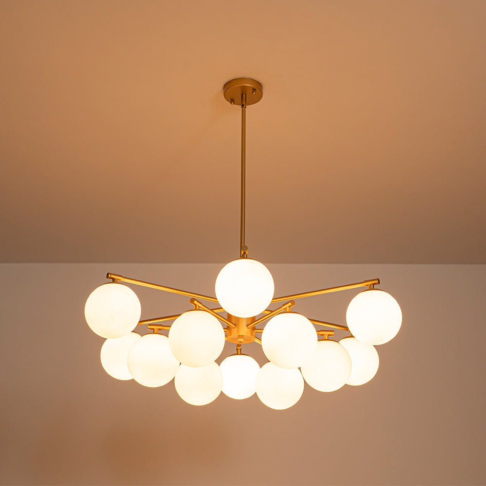 Freyza | Xenuvux Sputnik Frosted Glass Chandelier – Dining Room Living Room