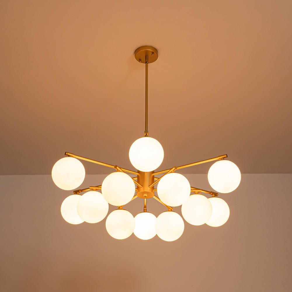Freyza | Xenuvux Sputnik Frosted Glass Chandelier – Dining Room Living Room