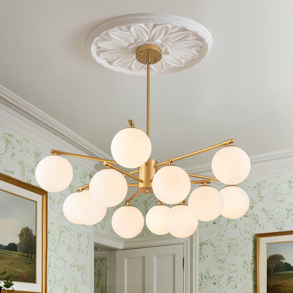 Freyza | Xenuvux Sputnik Frosted Glass Chandelier – Dining Room Living Room