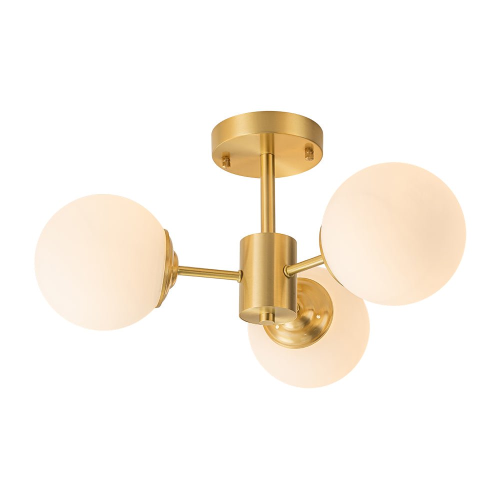 Freyza | Blikari Modern Brass Brass Glass Ceiling Light – Modern Bedroom Living Room