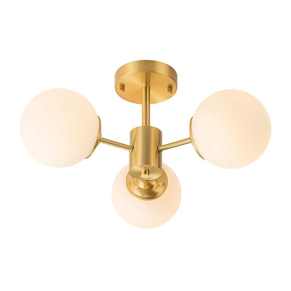 Freyza | Blikari Modern Brass Brass Glass Ceiling Light – Modern Bedroom Living Room